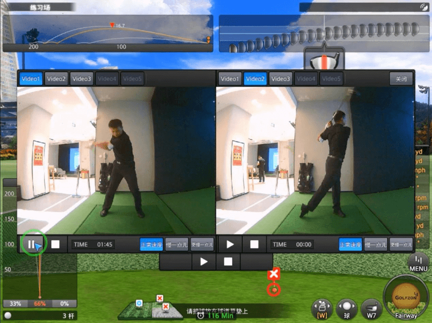 多角度技術(shù)回放，全方位校對(duì)揮桿姿勢(shì) 